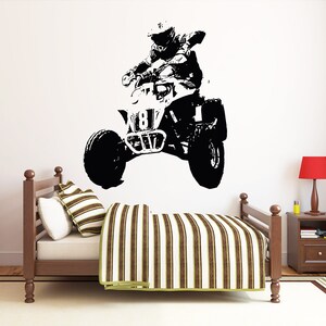 ATV Rider Wall Decal Quad Bike Wall Sticker 4 Wheeler Wall Decor 1628b