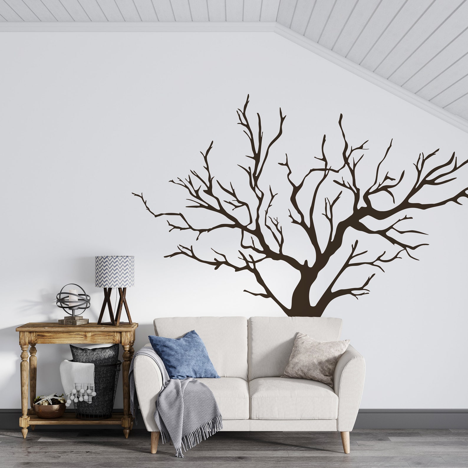Tree Wall Decal Tree Branch Wall Sticker Tree Wall Decor 1259 Etsy