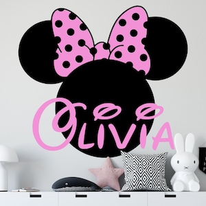 Personalized Name Wall Decal | Minnie Mouse Wall Decal | Custom Name Wall Decal | Decal for Nursery cus215