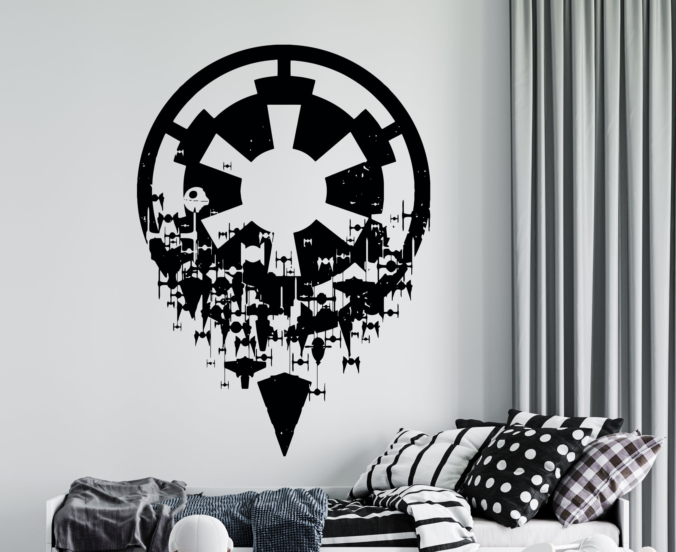 Star Wars Wall Decal Star Wars Wall Sticker Death Star Etsy