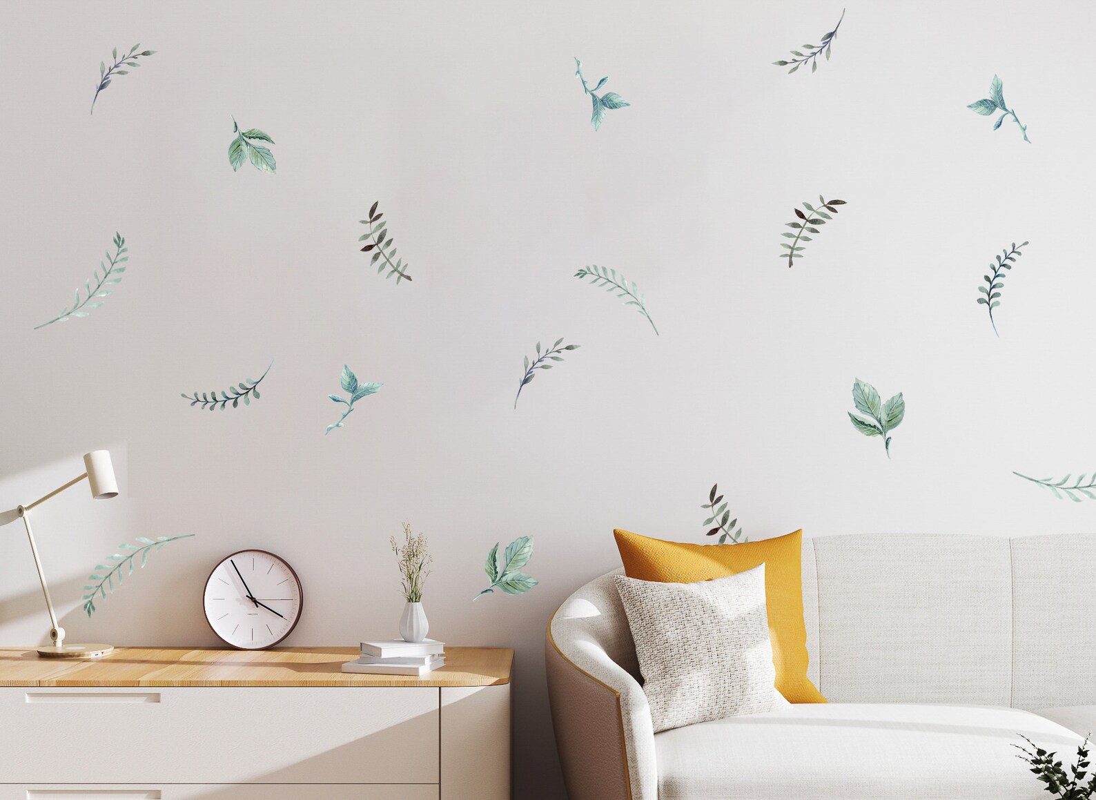 Greenery Wall Decals Watercolor Botanical Wall Stickers Etsy