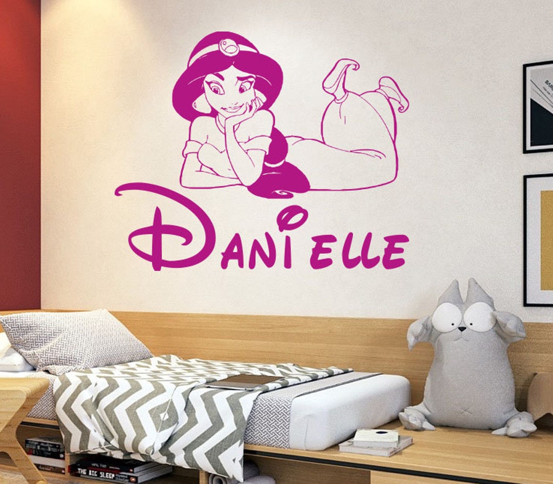 Personalized Name Princess Jasmine Wall Decal Aladdin Wall Decor