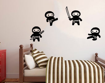 Ninja Wall Decal | Samurai Wall Sticker | Warrior Wall Decor | Decals for Boys z166