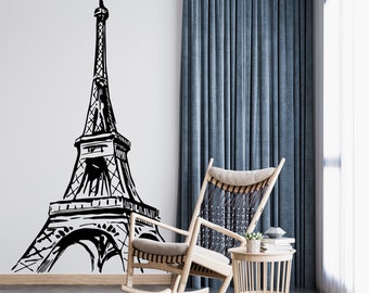 Eiffel Tower Wall Decal | Paris Skyline Wall Sticker | Eiffel Tower Wall Art | Eiffel Paris Wall Décor CUS188