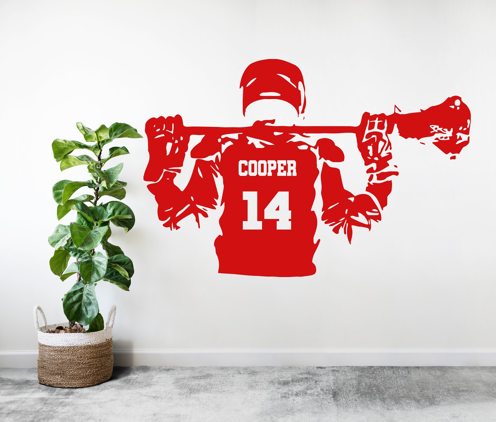 Lacrosse Wall Decal Lacrosse Wall Decor Custom Name Lacrosse Player