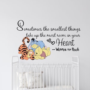 Winnie The Pooh Wall Decal Quotes Tigger Piglet Wall Decor for Boy Girl Room  sticker Baby room decal CUS105(pastel colors)