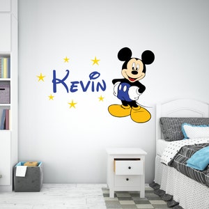 Personalized Name Wall Decal | Mickey Mouse Wall Decal | Custom Name Wall Decal | Decal for Nursery cus139