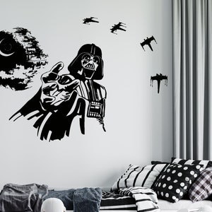 Star Wars Wall Decal | Star Wars Wall Sticker | Death Star Wall Decal | Jedi Master Wall Decal | Personalized Wall Decal | sw45