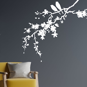 Muursticker boomtak | Muursticker boomtak | Wanddecoratie vogels BC9