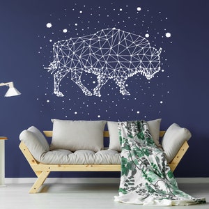 Buffalo Stars Constellation Wall Decal Animal Stars Wall Sticker Sky Wall Art C20