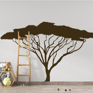 African Savanna Tree Wall Decal Safari Nature Wall Decor Africa Wall Art Silhouette AF51