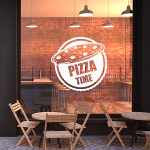 Sticker mural pizza | Autocollant en vinyle pour pizzeria | Décorations pour restaurant italien P04
