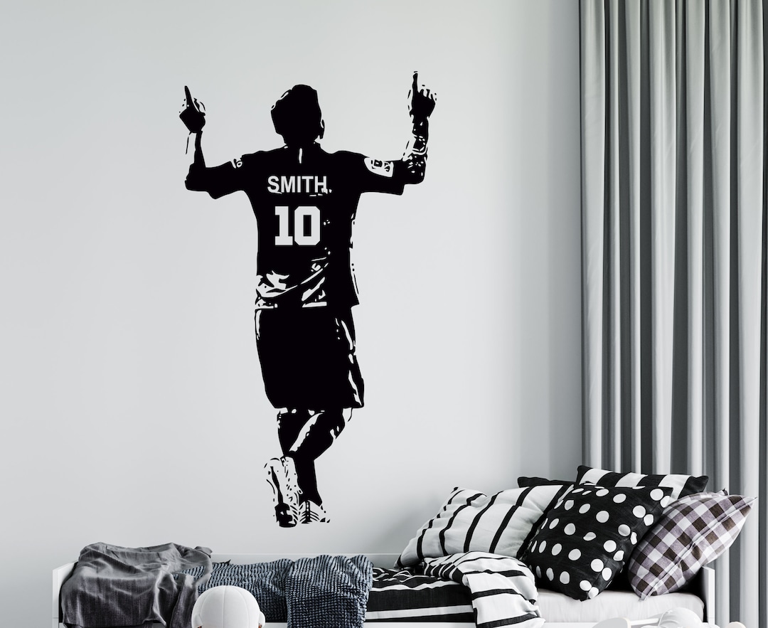 Personalized Soccer Player Wall Decal: Custom Name Vinyl Sticker Sc31 ...