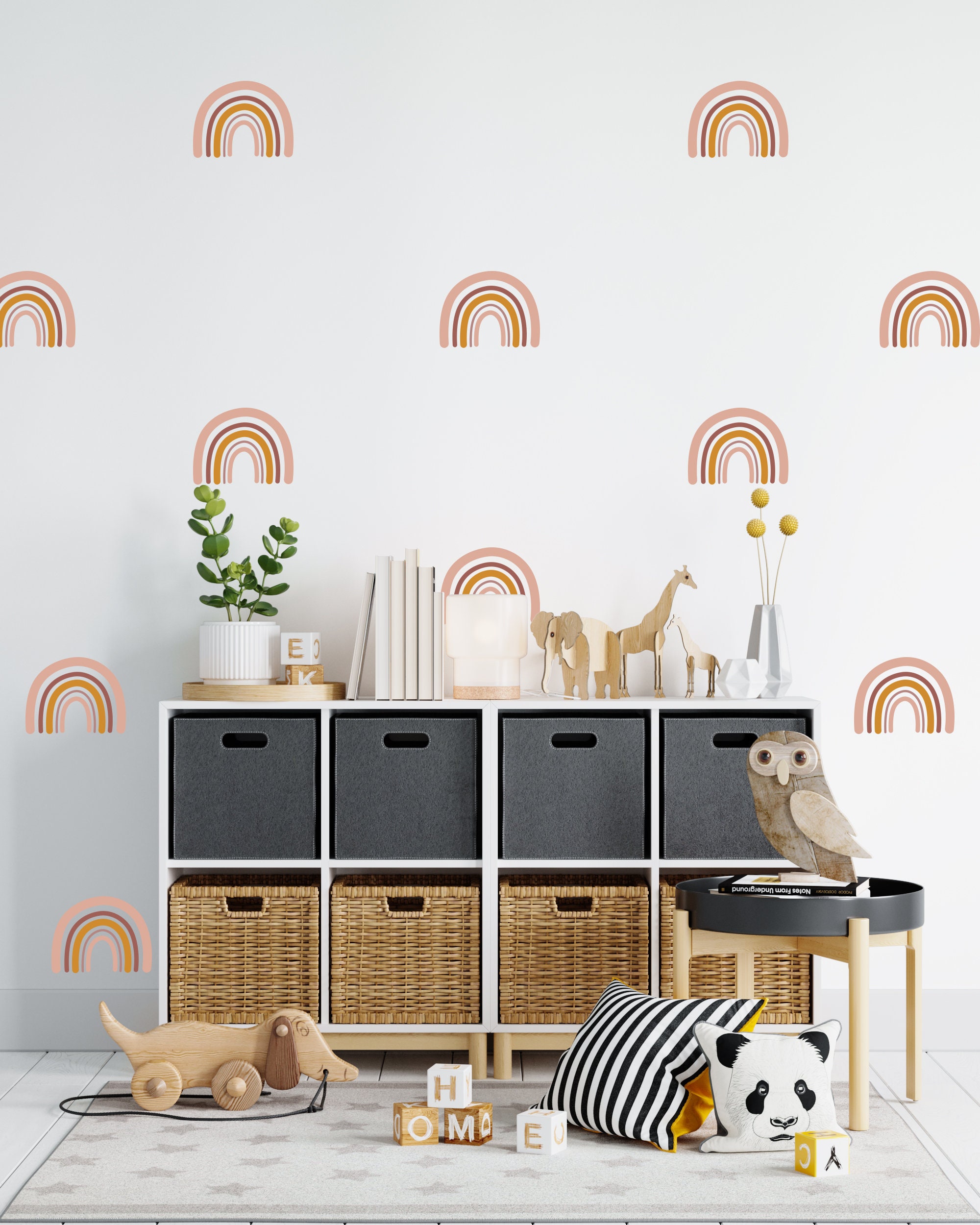 Boho Rainbow Wall Decals Rainbow Wall Stickers Rainbow Etsy