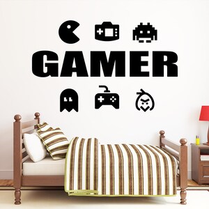Gamer Wall Decal Video Games Wall Sticker Controller Wall Decal Gaming Room Wall Art 439re