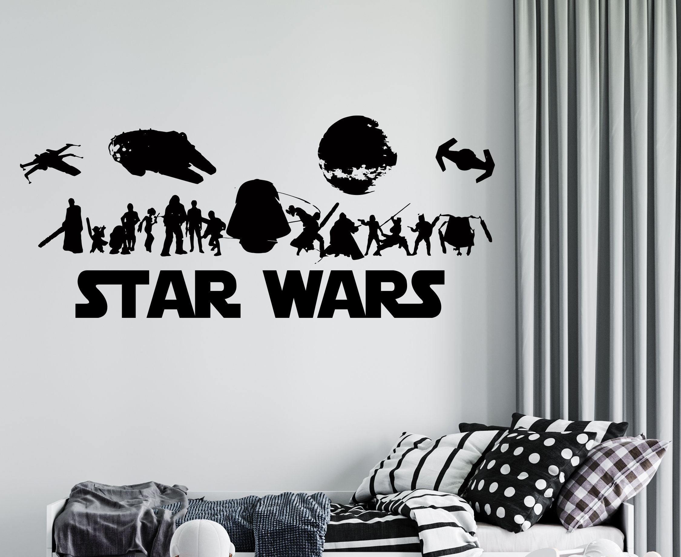 Star Wars Wall Decal Star Wars Wall Sticker Death Star Etsy