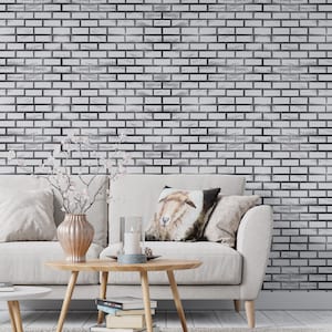Urban Loft | Gray Brick Mural | 3D Effect Wallpaper | Modern Industrial | PW21