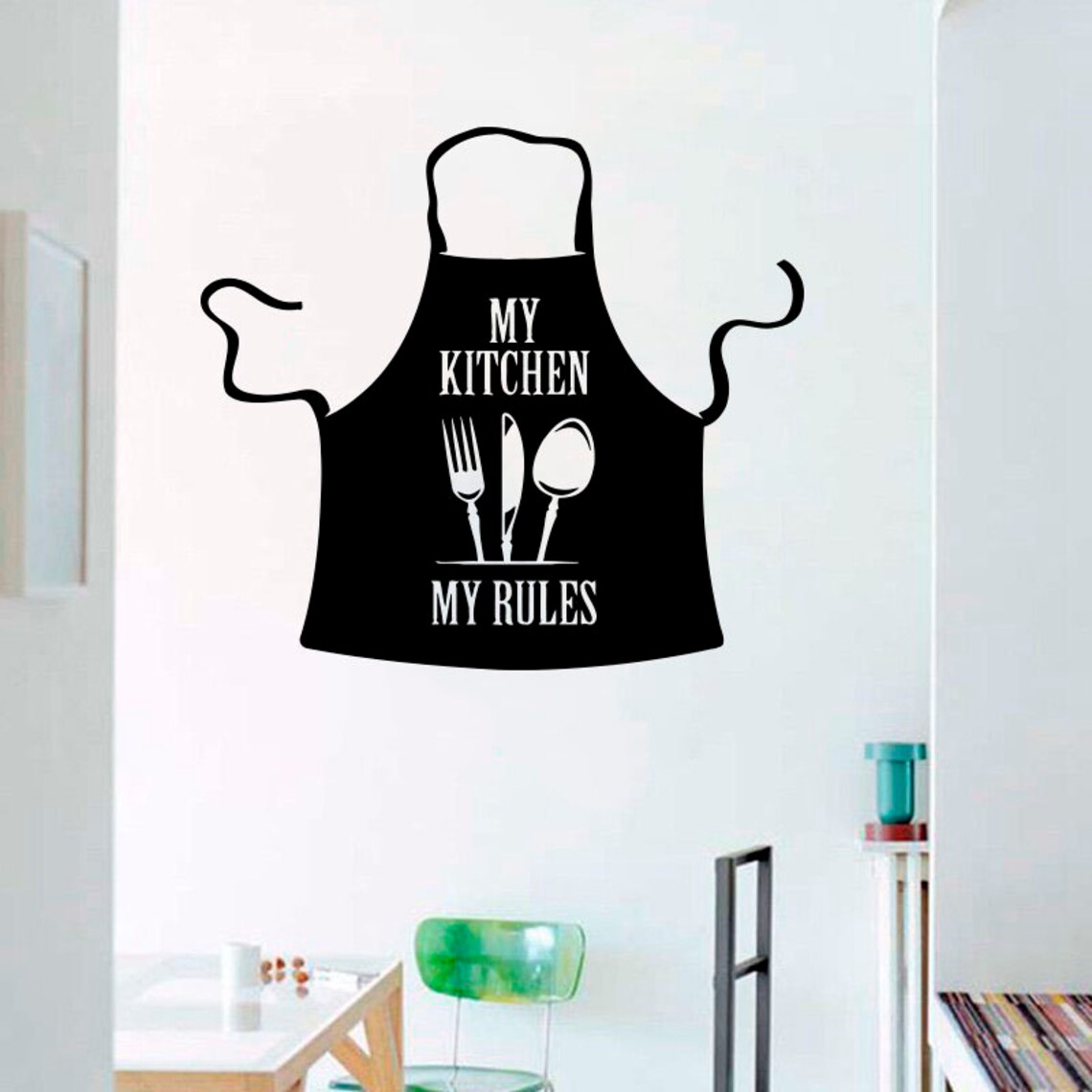 Kitchen Wall Art Knife Fork Spoon Sticker Kitchen Wall Decal Etsy