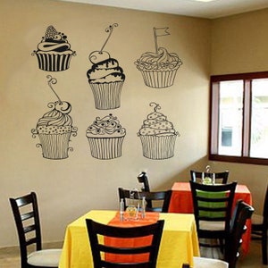 Muffins Wall Decal | Cupcakes Wall Sticker | Bakery wall decal  1196