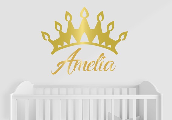 Personalized Princess Crown Wall Decal for Girls Room Custom | Etsy