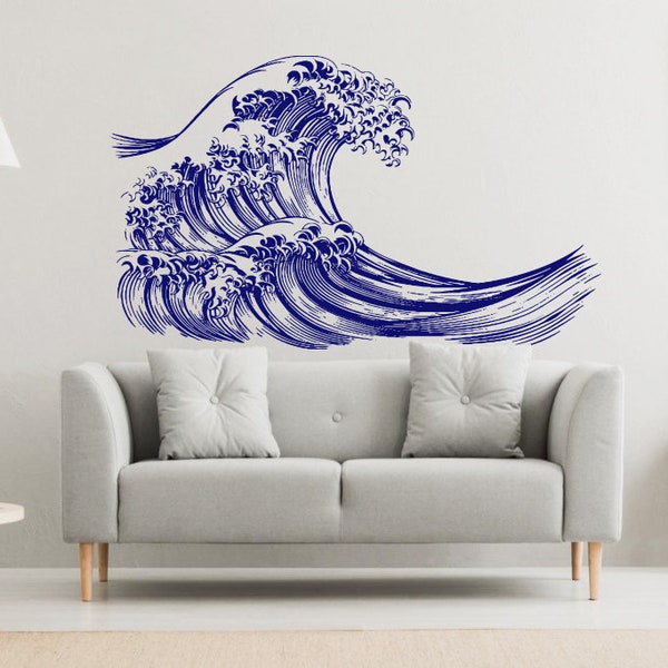 Ocean Wave Wall Decal | Ocean Wave Wall Sticker | Ocean Wave Wall Art | Ocean Wave Wall Decor WV2