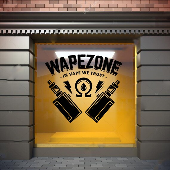 Vape Shop Logo Decal - Custom Vinyl Window Sticker 1511 - Etsy Canada