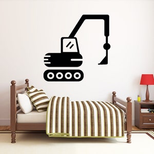 Construction Crane Wall Decal | Heavy Construction Wall Sticker | Crane Wall Decor | Decals for Boys HL18