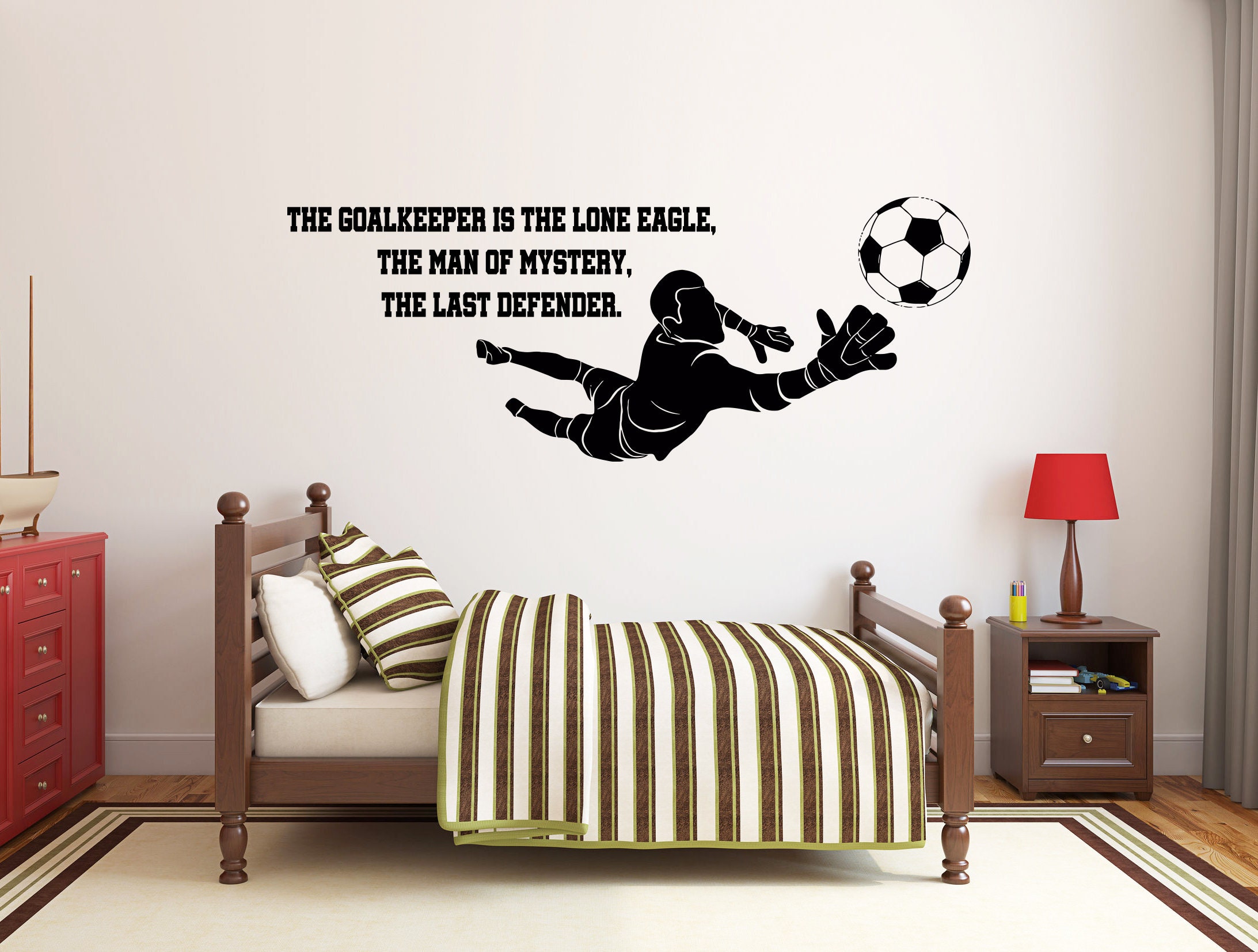 Goalkeeper Soccer Wall Decal Soccer Player Wall Sticker Etsy
