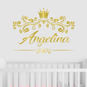 Princess Crown Wall Decal for Girls Room Custom Name Wall Decor CR15 - Etsy