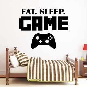 Calcomanía de pared para gamers, calcomanía de pared para videojuegos, calcomanía de pared para controlador, arte de pared para sala de juegos 1451re