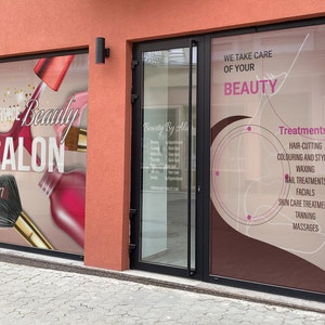 Perforated Custom Window Graphics | Window Sticker | Large Window Company Logo Sticker