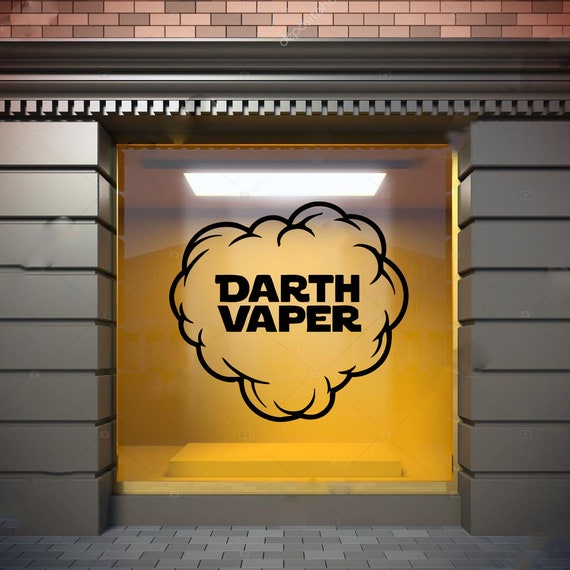 Vape Shop Logo Decal: Darth Vaper, Removable Vinyl Window Sticker 1539 -  Etsy