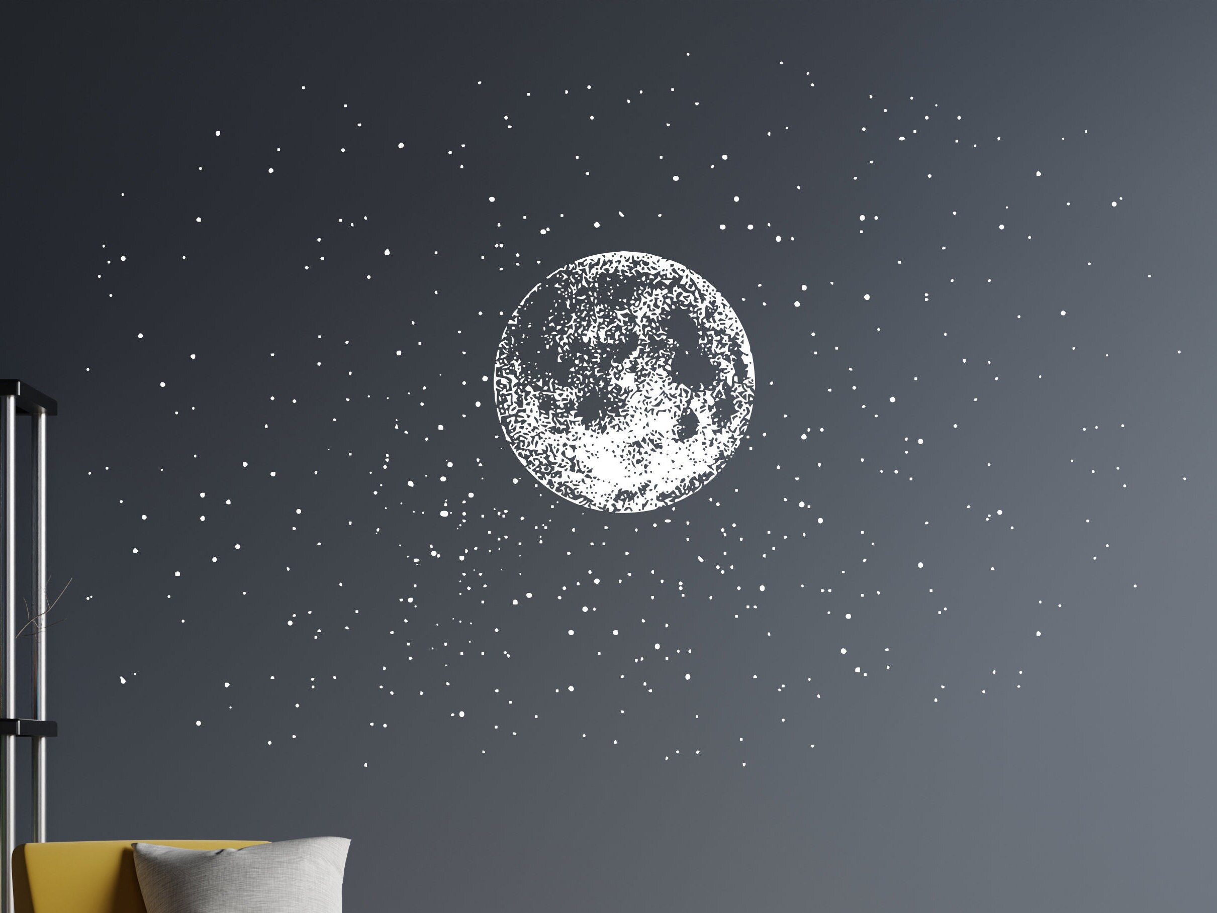 Moon and Stars Wall Decal: Constellation Sky Vinyl Art C1 - Etsy