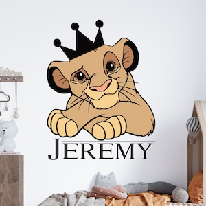 Sticker mural Le roi lion Sticker mural de dessin animé Sticker mural citation de Simba et Mufasa, décoration murale de chambre d'enfant cus209