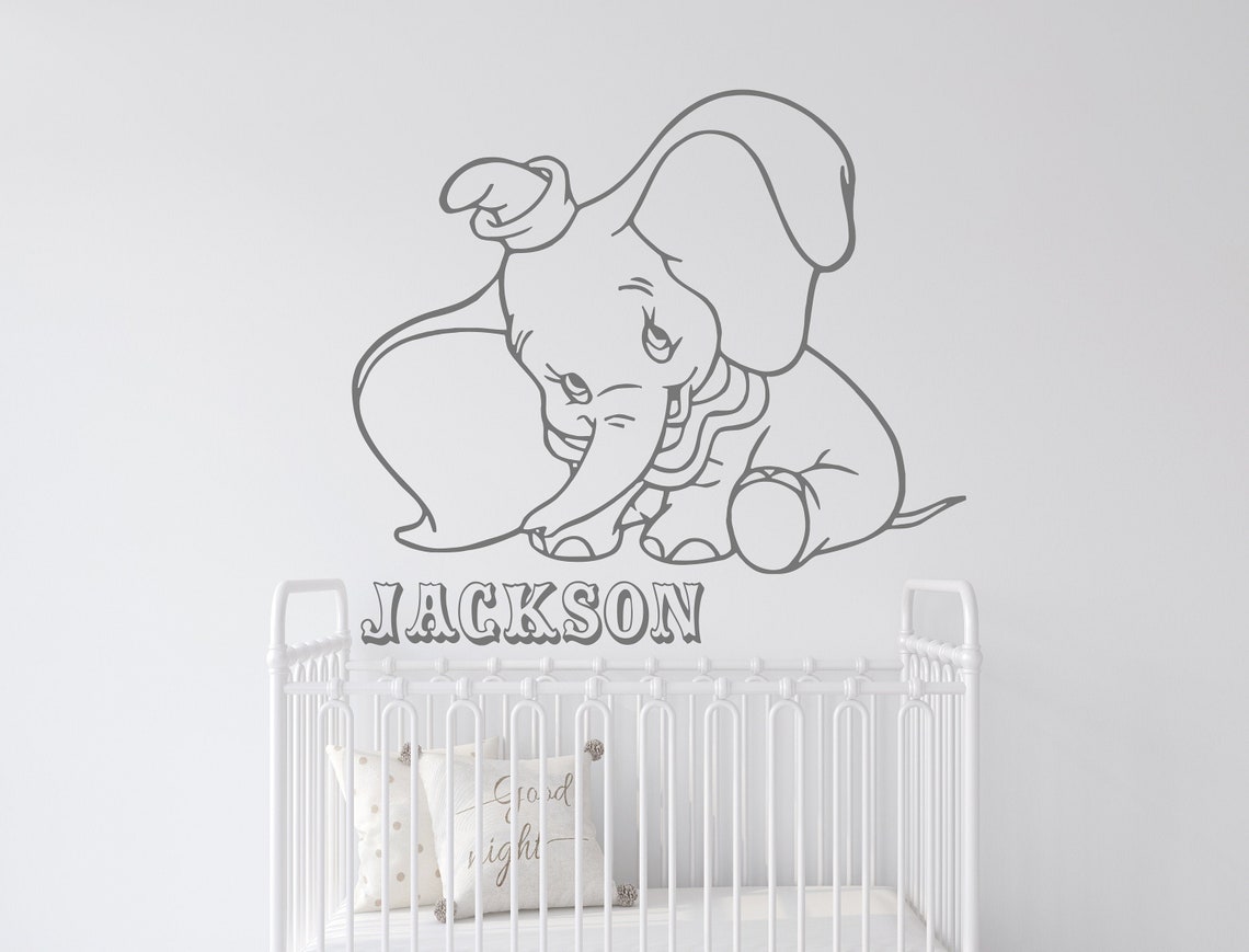 Dumbo Elephant Wall Decal Dumbo Wall Sticker Nursery Wall Etsy