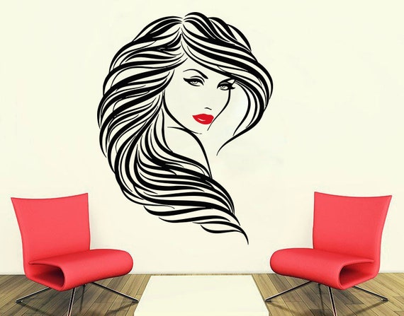 Beautiful Woman Face Beauty Salon Wall Decal Lashes Wall Decor | Etsy