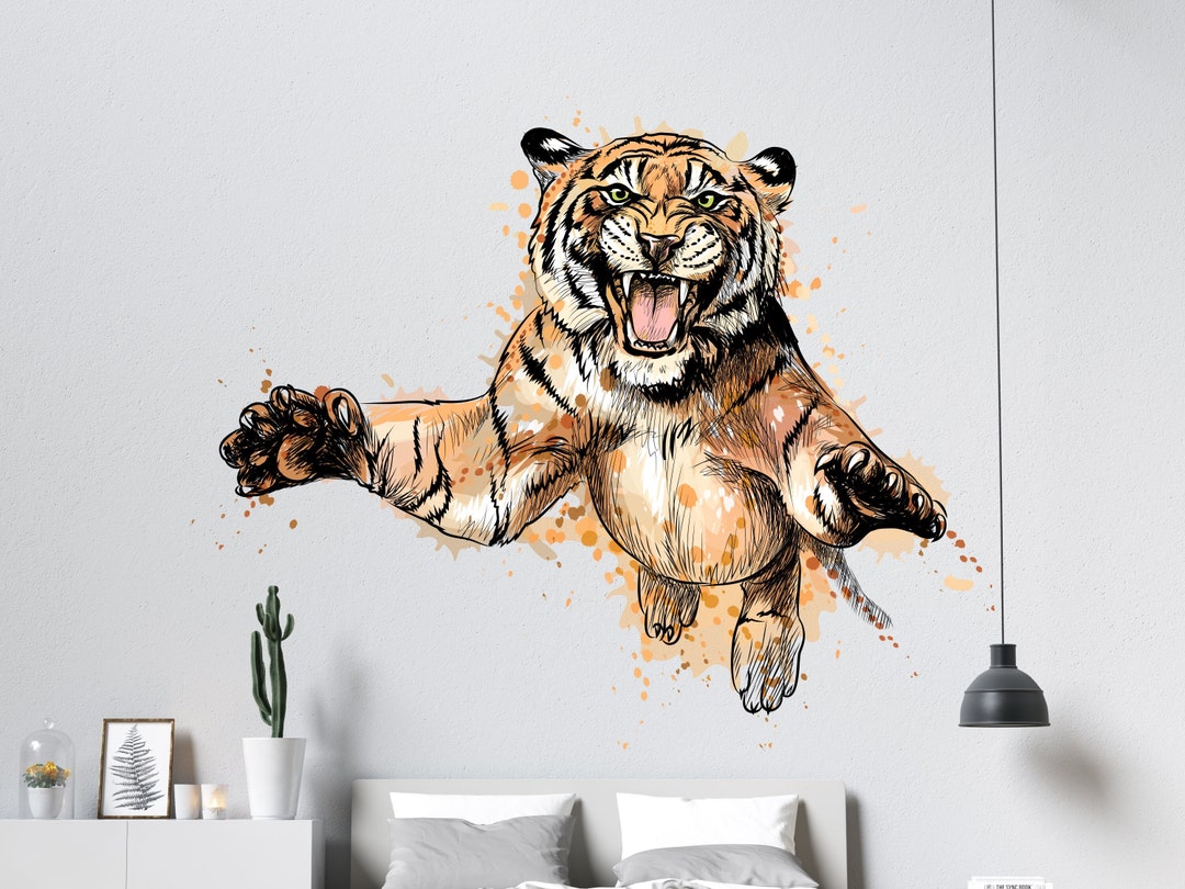 Tiger Wall Decal Tiger Wall Sticker Tiger Wall Decor TGC3 Etsy