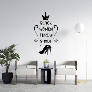 African Woman Wall Decal African Girl Wall Sticker Quote Beauty Salon Wall Art AF24