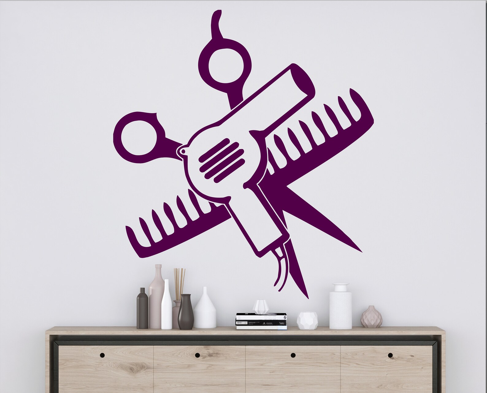 Hair Salon Wall Window Decal Sticker Hair Stylist Hair Tools Etsy