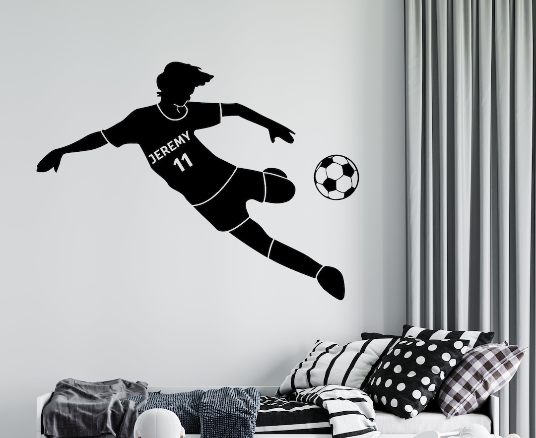 Personalized Soccer Player Wall Decal: Custom Name Vinyl Sticker 5118 ...