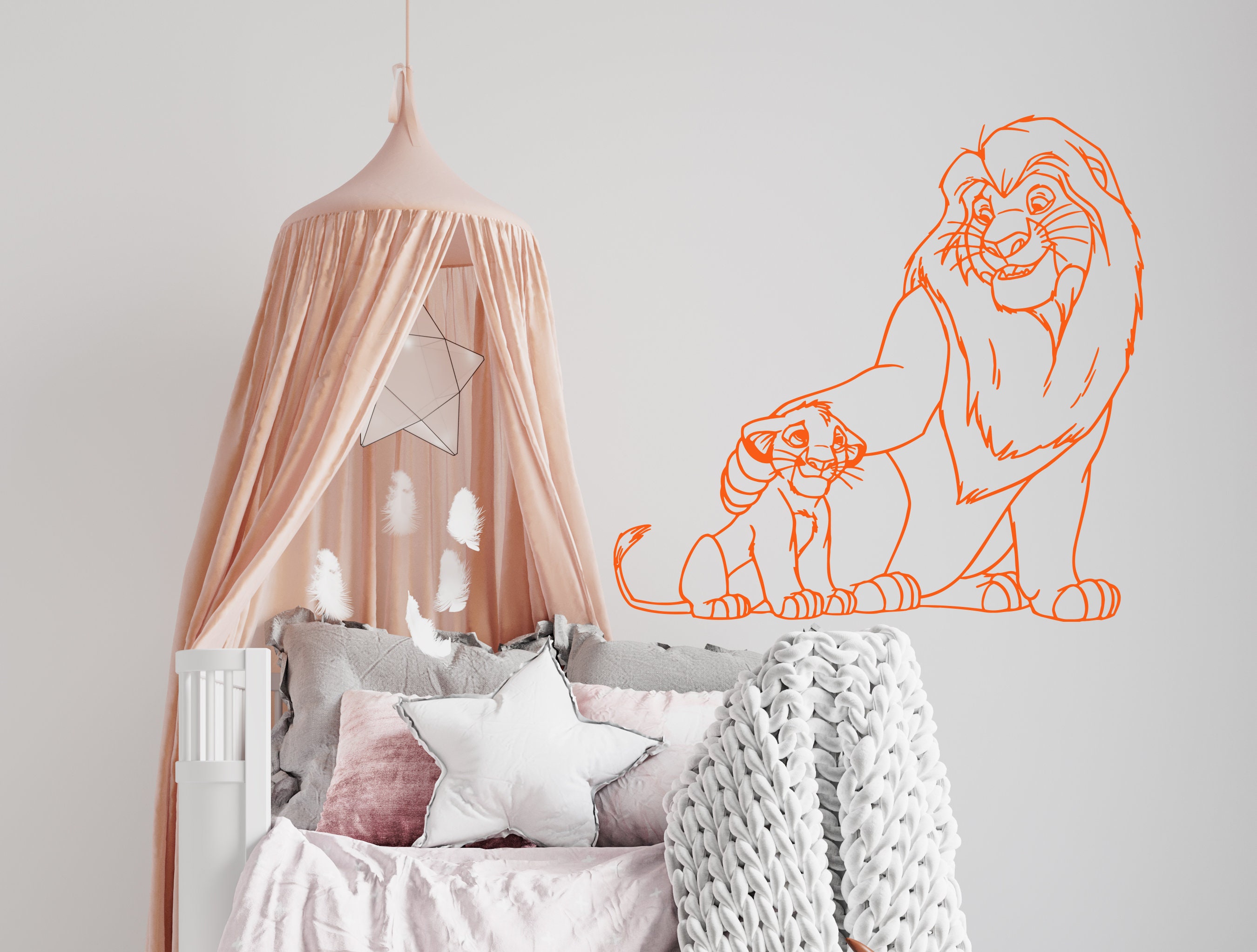 Wall Decal the Lion King Cartoon Wall Sticker Simba Wall Decal | Etsy