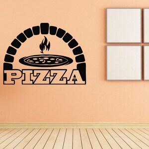 Décalcomanie murale pizza / Décoration murale pizzeria / Décalcomanie fenêtre pizza 2431