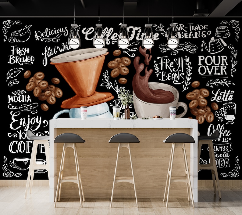 Coffee Peel and Stick Wallpaper for Coffee Shop Self Adhesive - Etsy