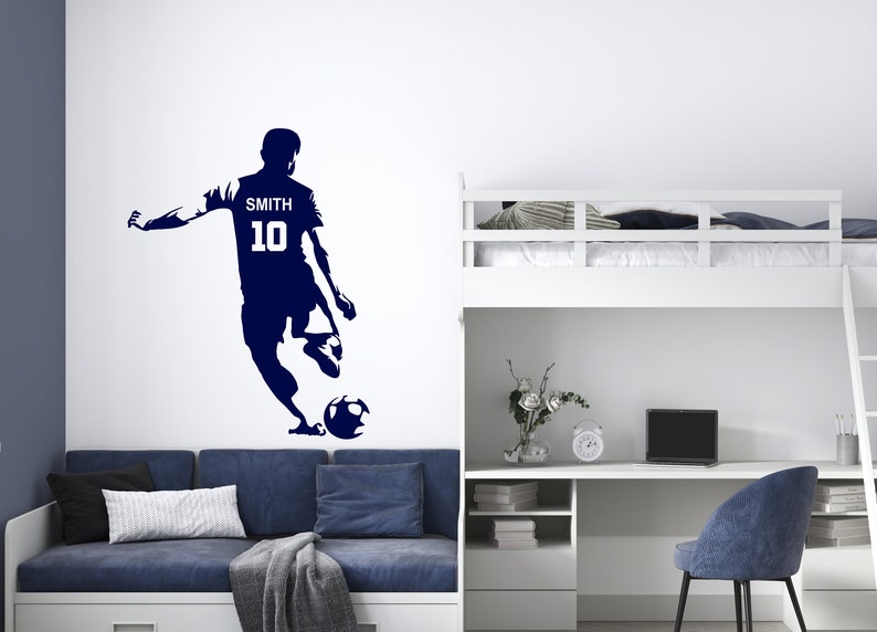 Personalized Soccer Player Wall Decal: Custom Name Vinyl Sticker Sc16 ...