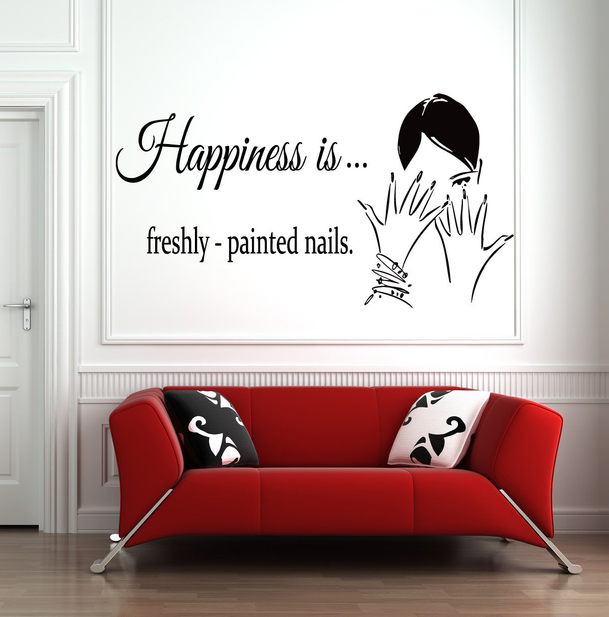 NSRJDSYT Nagel Salon Vinyl Wandtattoo – 71x34 Cm, Für Maniküre Salon, Innentür Oder Wanddekor