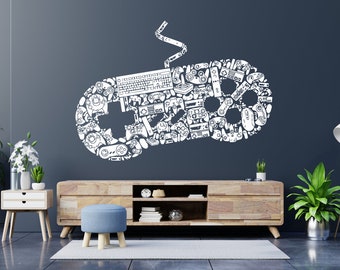 Spiel Wandaufkleber Aufkleber Wahl Ihrer Waffe Gamer Controller Videospiel Jungen Schlafzimmer Handmade BO2030