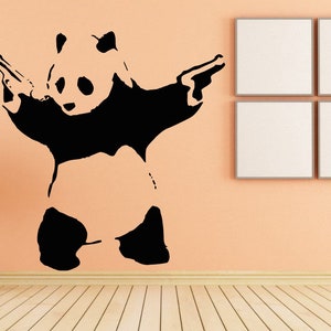 Panda, oso, animales, bambú, decoración de pared, calcomanía de pared, calcomanía para auto, calcomanía para ventana, calcomanía de vinilo hecha a mano 1124
