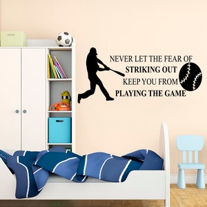 Baseball Wall Decal | Softball Wall Sticker | Sports Quote Wall Decal 5106