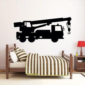 Construction Crane Wall Decal | Heavy Construction Wall Sticker | Crane Wall Decor | Decals for Boys HL22