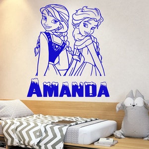 Disney Princess Frozen Custom Name Wall Decals For Girls Nursery Decor 4165